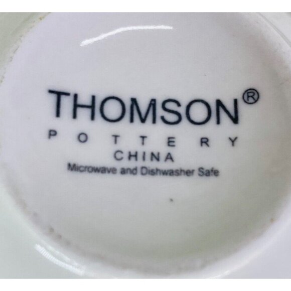 Thomson Pottery FRUIT GARDEN Embossed White Earthenware 12oz Cups Mugs Set of 4 - Picture 9 of 15